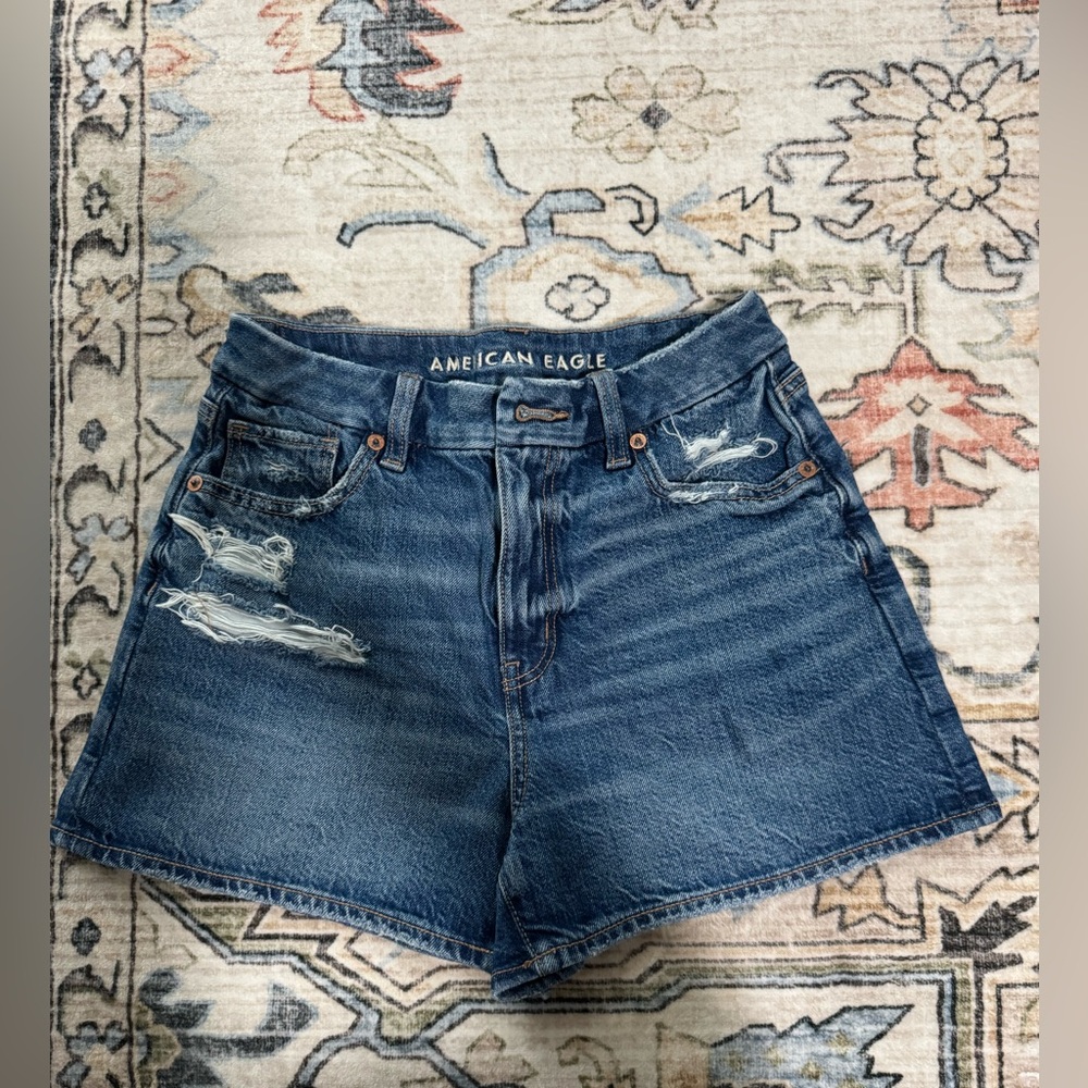 American Eagle Outfitters Distressed Blue Jean Shorts